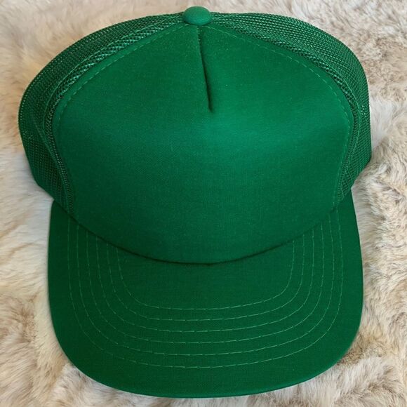 ☘️ NEW Vintage Solid Green Original Real Trucker Hat☘️ - Picture 3 of 9